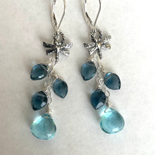 Load image into Gallery viewer, Dragonfly London and Topaz Blue Earrings