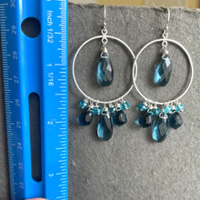 Load image into Gallery viewer, London Blue Double Decker Hoop Earrings
