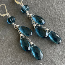 Load image into Gallery viewer, Blue Jeans Cascade Earrings, leverback