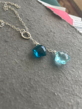 Load image into Gallery viewer, Double Blue Star Quartz Y Lariat Necklace
