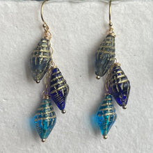 Load image into Gallery viewer, Conch Shell Trio Earrings, Czech Glass