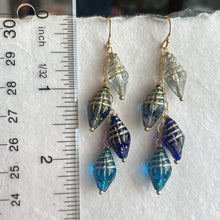Load image into Gallery viewer, Conch Four Shell Earrings, Czech Glass, V.2