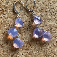 Load image into Gallery viewer, Lavender Quartz Trio Cascade Earrings