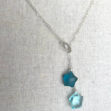 Load image into Gallery viewer, Double Blue Star Quartz Y Lariat Necklace