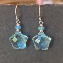 Load image into Gallery viewer, Blue quartz star earrings