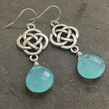 Load image into Gallery viewer, Aqua Chalcedony Celtic Dangles