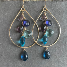 Load image into Gallery viewer, Rainy Day Double Decker Cascade Hoop Earrings