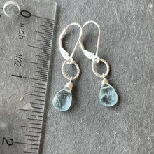 Load image into Gallery viewer, Aquamarine Hooplette earrings