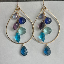 Load image into Gallery viewer, Rainy Day Double Decker Cascade Hoop Earrings