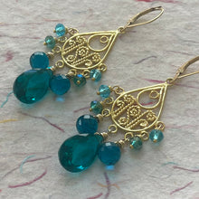 Load image into Gallery viewer, Paraiba Gold Vermeil Balinese Earrings