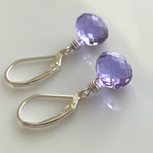 Load image into Gallery viewer, Grape Lavender Dangle Earrings