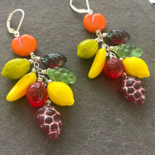 Load image into Gallery viewer, Carmen Miranda Inspired Fruit Earrings, Sterling Silver