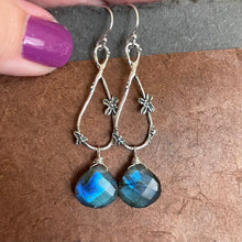 Load image into Gallery viewer, Spring in Your Step artisan floral earrings, Labradorite