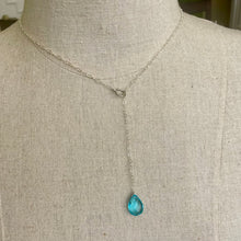 Load image into Gallery viewer, Topaz Blue Quartz Y Lariat Necklace