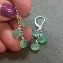Load image into Gallery viewer, Chrysoprase Trio Cascade Earrings