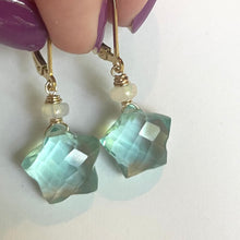 Load image into Gallery viewer, Seafoam Star Opal Earrings