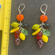 Load image into Gallery viewer, Carmen Miranda Inspired Fruit Earrings, Sterling Silver