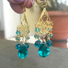 Load image into Gallery viewer, Paraiba Gold Vermeil Balinese Earrings