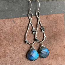Load image into Gallery viewer, Spring in Your Step artisan floral earrings, Labradorite