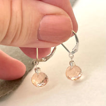 Load image into Gallery viewer, Mini Morganite Peach Earrings, peach fuzz color of the year