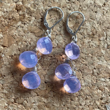 Load image into Gallery viewer, Lavender Quartz Trio Cascade Earrings