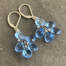 Load image into Gallery viewer, Light Tanzanite Blue Cluster Earrings