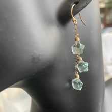 Load image into Gallery viewer, Aqua Quartz Mini Star Trio Earrings