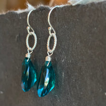 Load image into Gallery viewer, Paraiba Blue Pear Cut Mini Hoop Earrings