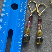 Load image into Gallery viewer, Tourmaline Stack Earrings, OOAK