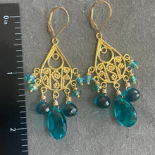 Load image into Gallery viewer, Paraiba Gold Vermeil Balinese Earrings