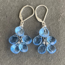Load image into Gallery viewer, Light Tanzanite Blue Cluster Earrings