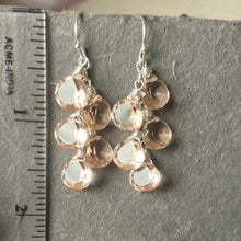 Load image into Gallery viewer, Morganite Quartz 5 stone Fuzzy Peach Color of the year 2024 Earrings