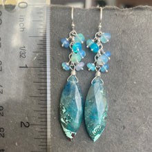 Load image into Gallery viewer, Chrysocolla and Opal earrings OOAK
