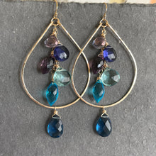 Load image into Gallery viewer, Rainy Day Double Decker Cascade Hoop Earrings