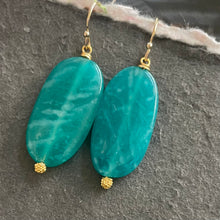 Load image into Gallery viewer, Smooth Amazonite Earrings, OOAK