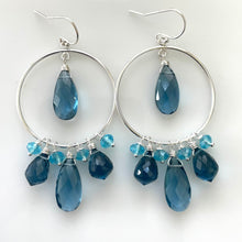 Load image into Gallery viewer, London Blue Double Decker Hoop Earrings