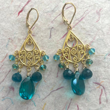 Load image into Gallery viewer, Paraiba Gold Vermeil Balinese Earrings