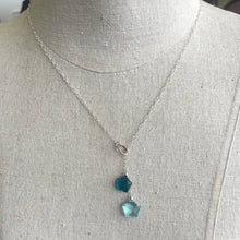 Load image into Gallery viewer, Double Blue Star Quartz Y Lariat Necklace