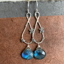 Load image into Gallery viewer, Spring in Your Step artisan floral earrings, Labradorite
