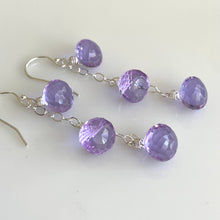 Load image into Gallery viewer, Lavender Grape Trio Earrings, Quartz