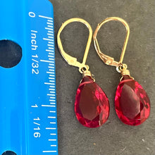 Load image into Gallery viewer, Ruby Red Sparkle Dangles