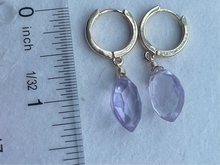 Load image into Gallery viewer, Pink Amethyst Marquis Earrings, Huggies