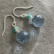 Load image into Gallery viewer, Large Denim Blue Onion Dangle Earrings