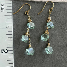 Load image into Gallery viewer, Aqua Quartz Mini Star Trio Earrings