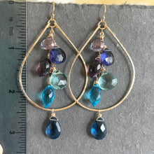 Load image into Gallery viewer, Rainy Day Double Decker Cascade Hoop Earrings