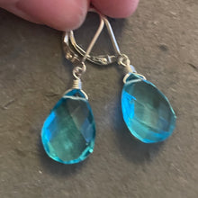 Load image into Gallery viewer, Blue Skies Topaz Blue Dangle Earrings