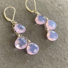 Load image into Gallery viewer, Lavender Quartz Trio Cascade Earrings