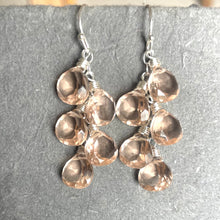 Load image into Gallery viewer, Morganite Quartz 5 stone Fuzzy Peach Color of the year 2024 Earrings