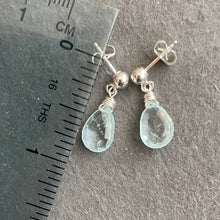 Load image into Gallery viewer, Aquamarine Post Earrings no218a