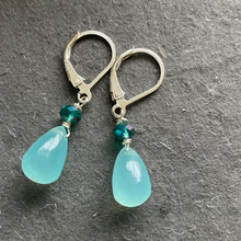 Load image into Gallery viewer, Aqua Chalcedony Teardrops, Crystal Accent
